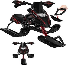 Lenkschlitten für Kinder Schlitten mit Fußbremsen Bob Kinderschlitten bis 90 kg