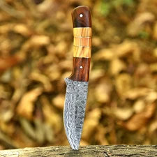 Custom Hand Made Hunting Survival Knife Hand Forged Damascus Steel Blade UU 35