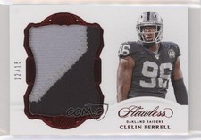2019 Panini Flawless Rookie Patch Ruby 12/15 Clelin Ferrell #PAT-CFE Patch up0