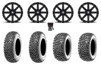 MSA Clutch 12'' Wheels Black 27'' Workzone Tires Textron Wildcat XX