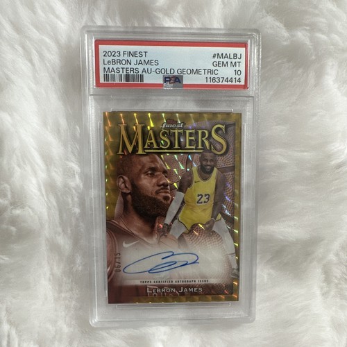 Lebron James [Gold Geometric Refractor] #MA-LBJ 2023 Topps Finest Masters Autograph card