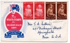 New Zealand 1952 Health Semi Postal set FDC with Hastings cancel and sent to US