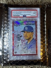 Taj Bradley PSA 9 Rookie Auto /5 : 2023 Topps Chrome Platinum Red Toile 5/5 RC