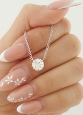 Natural Round Diamond Solitaire Necklace 1.5 ct 14K White Gold GIA Rtl 13.5K