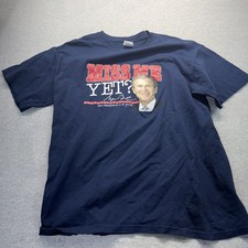George W Bush Miss Me Yet T Shirt Mens L Blue President Political GOP