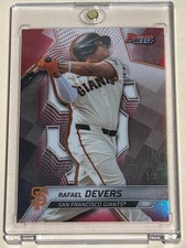 RAFAEL DEVERS 2025 BOWMAN’S BEST RED REFRACTOR /5 SSP GIANTS JERSEY WEARING SP