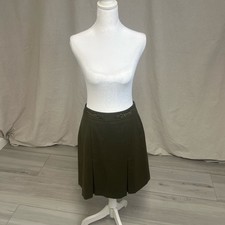 Talbots Women's Skirt Olive Green Wool Blend Chain Link Sz 6P