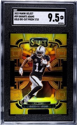 Panini Select 2023 Davante Adams Concourse #59 Gold Die-Cut Prizm 7/10 SGC 9.5