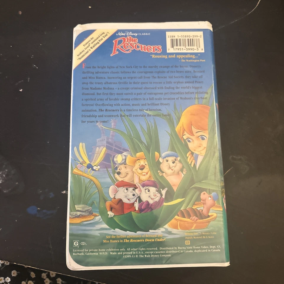 Walt Disney the Rescuers Down Under VHS Clamshell Black Diamond Edition - Image 3 of 4