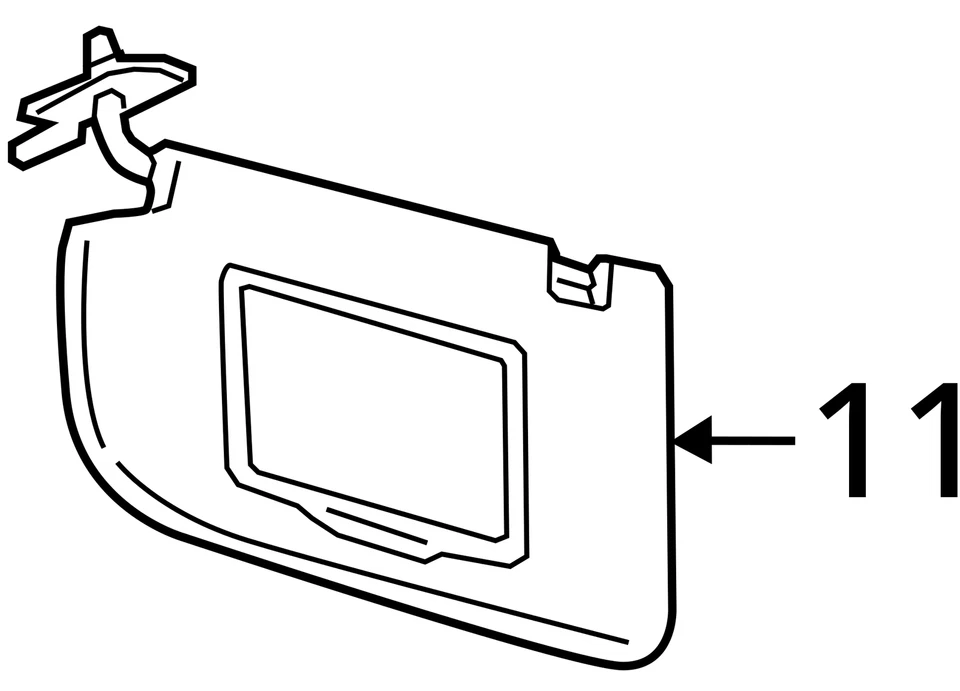 2015-2019 Lincoln Mkc Driver Sun Visor Mirror Left Sunvisor Black FRSFB - Image 4 of 4