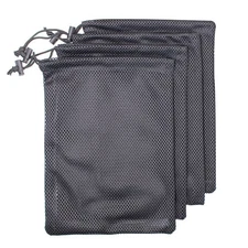 4 PCS Multi Purpose Nylon Mesh Drawstring Storage Ditty Bags for Travel & Out...