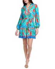 Adrianna Papell Printed Flounce Mini Dress Women's Blue Multi 4