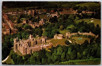 Arundel Castle Aerial View RPPC Postcard 1973 Sussex England UK Posted
