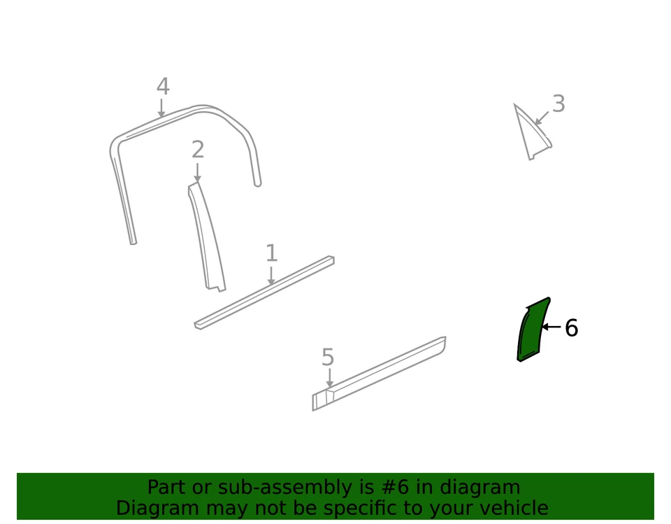 2005-2009 ПОДЛИННЫЙ GM ЗАДНЯЯ БОКОВАЯ ДВЕРЬ ПРОТЕКТОР, НОВЫЙ OEM ДЕТАЛЬ, P/N 20781053 - Изображение 4 из 4