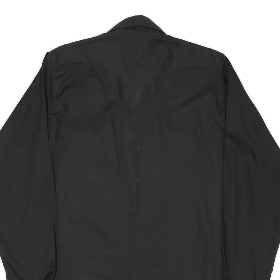 ROCKMOUNT Mens Black Western Shirt S Diamond Snap Button Cowboy Style - Image 4 of 4