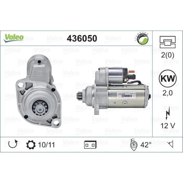 Valeo Anlasser Starter 1.7 Kw Passend FüR VW Golf IV Audi A3 A2 1J1 1J5 9N-image