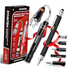 Gifts for Dad, Magnetic Pickup Tool, 6-in-1 Multitool Black Magnetic Pen Set