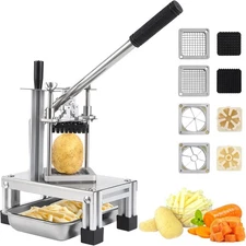 Vegetable Fruit Chopper With 4 Stainless Steel Replacement Blades Potato Chopper