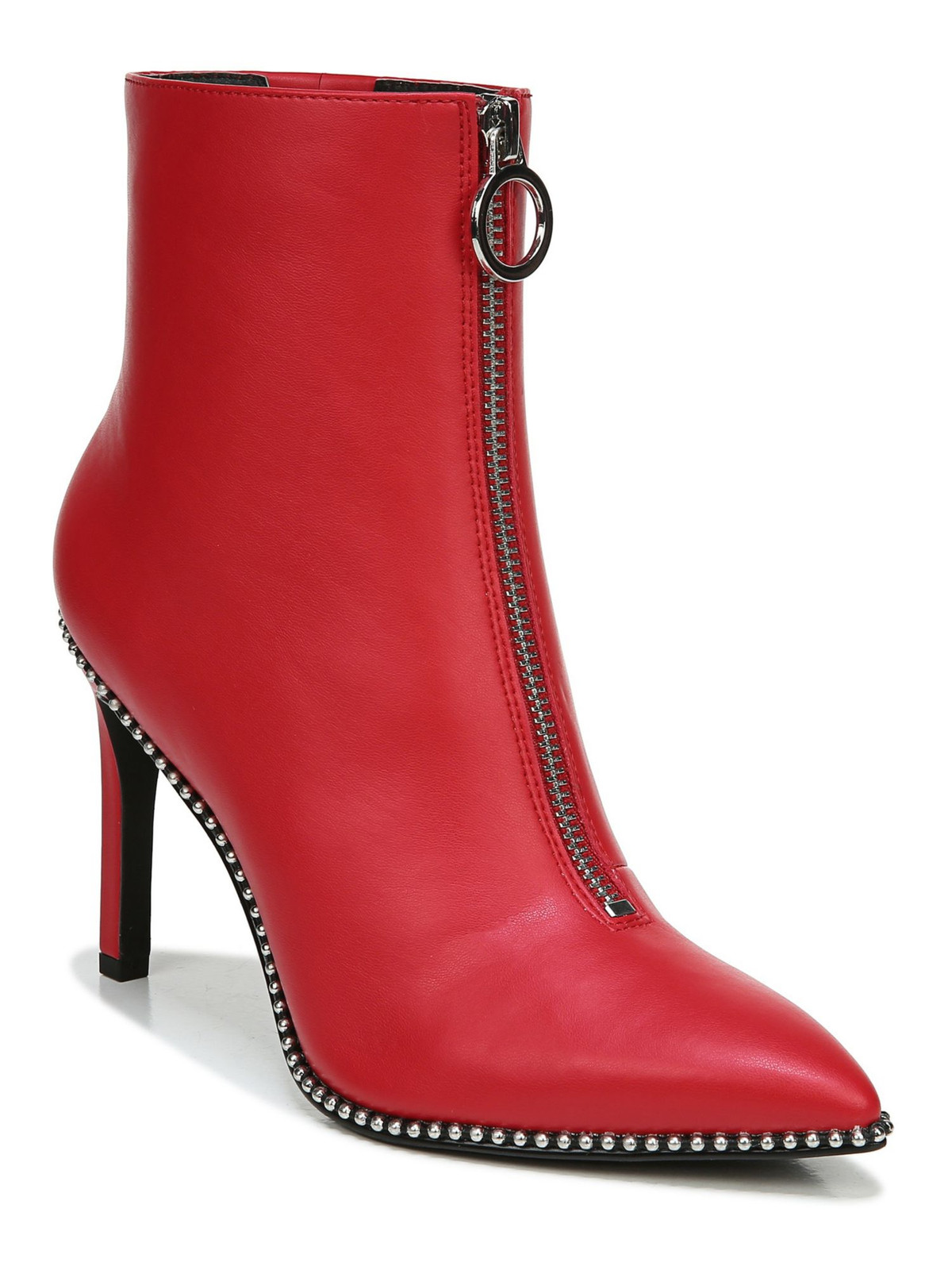 BAR III Womens Red Ball Chain Zip Stiletto Booties Size 11 M