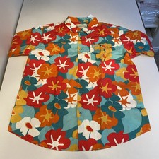 Parish Nation Men  s Floral Button Down Short Sleeve Shirt Size 2XL