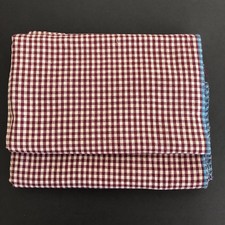 Vintage Check/Plaid Fabric Cotton Red 21 W x 110 L