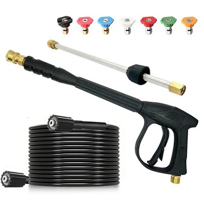 Kit Pressure Power Washer Gun Spray Wand Lance Nozzle and Hose Set M22 5800 PSI