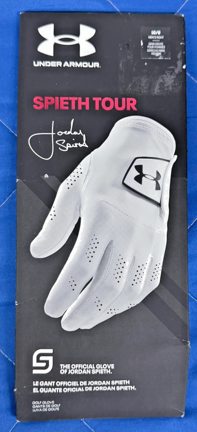Under Armour Spieth Tour Golf Glove Mens Large RH White Leather 1363656 New Box