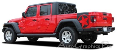 For 2020-2026 Jeep Gladiator Side Star Decal BOOTSTRAP Body Vinyl Graphic Stripe