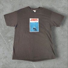 Vintage Jaws Shirt Men Large Black 90s Movie Promo Horror Shark Universal Studio