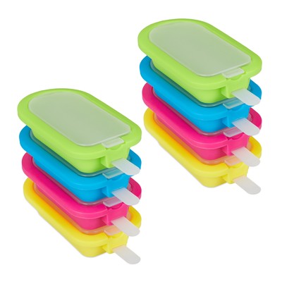 Eisform Eis am Stiel Formen Silikon Eisförmchen BPA-frei 8 Stück Stieleis Formen