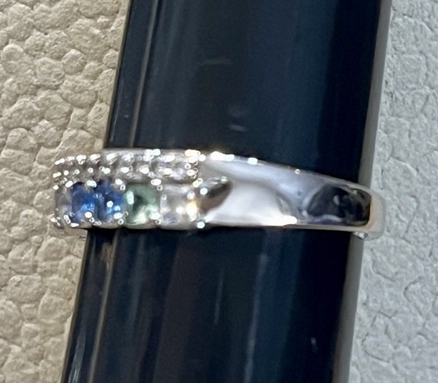 Bomb Party Silver Plated Stackable Rainbow Topaz … - image 6