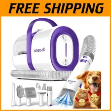 7-in-1 Pet Grooming Kit with Vacuum - Purple
