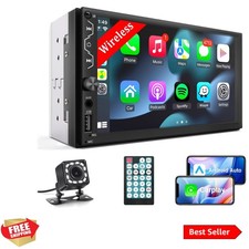 Double Din Car Stereo with Wireless Carplay and Wireless Android Auto,7 Inch ...