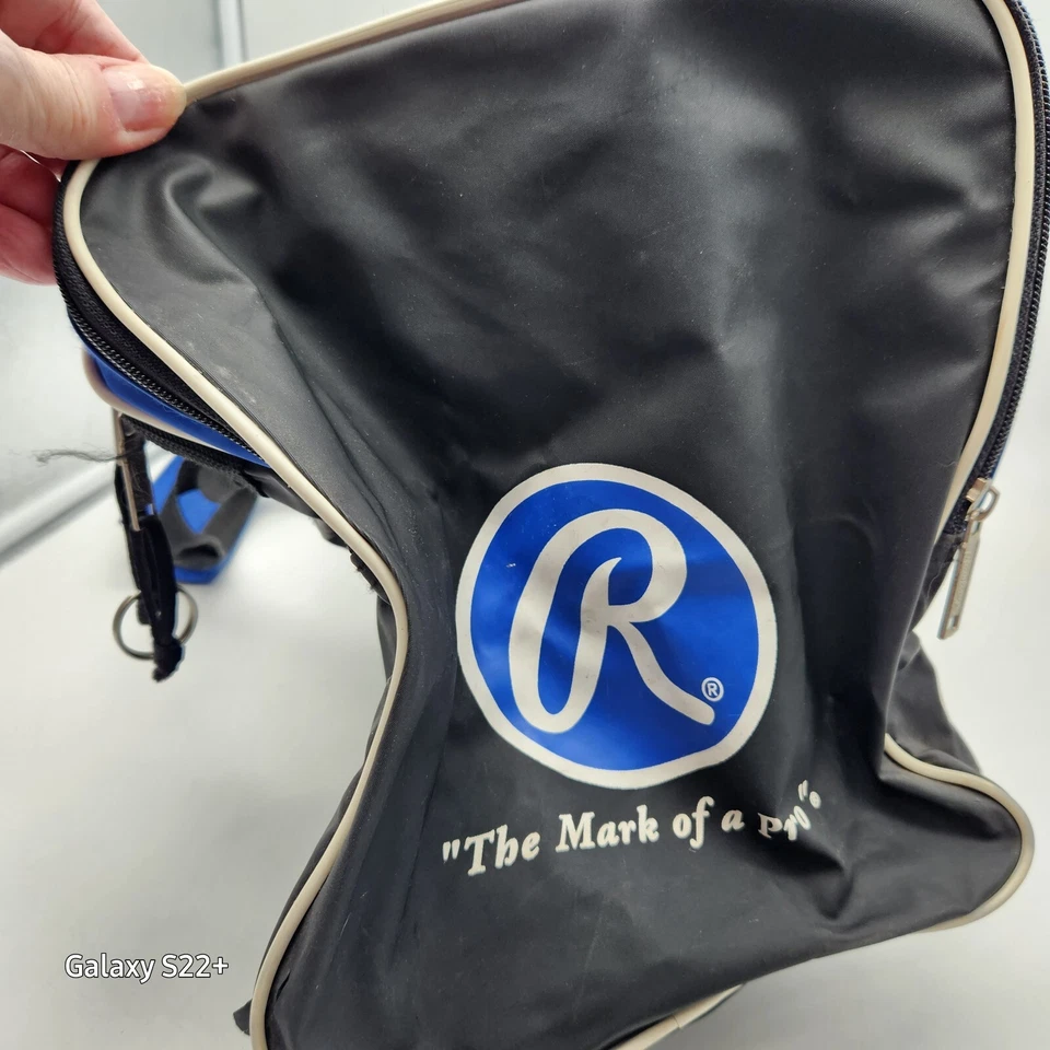 RAWLINGS Gimnasio Viaje Lona Deportes Azul Negro Bolsa Zapato Inserto S#4104W BOLSILLOS Foto 3 de 4