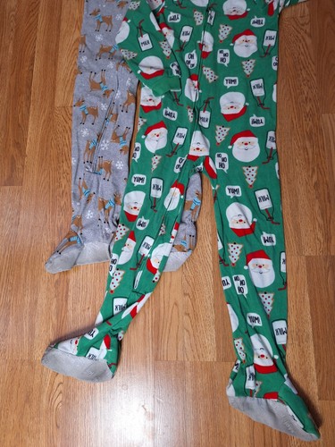 Lot of 2 Simple Joys by Carter’s Christmas Unisex Footed Zip Sleep Pajamas Sz 8 - Picture 10 of 13
