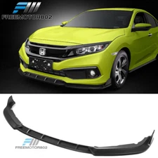 Fit 19-21 Honda Civic Sedan Matte Black PP Front Bumper Lip Splitter 3PC
