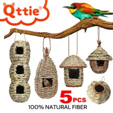 5PCS Bird Nest Breeding Nest Bed Box Grass Weave Canary Finch Budgie House AU