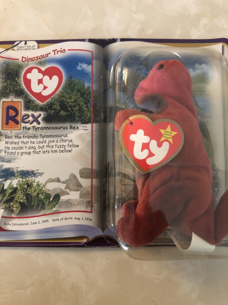 Ty McDonalds Dinosaur Trio Rex The T-Rex Teenie Beanie Baby