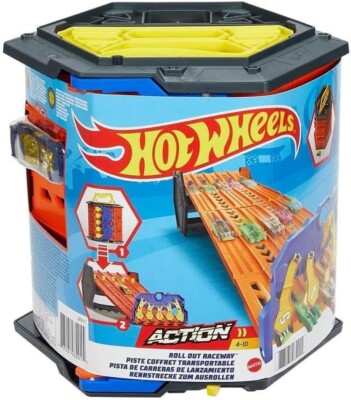 Hot Wheels Stunt Tracks Roll Out Raceway Stores 85 Cars 2 Cars Included P3 ~ NEW