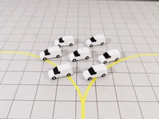 8x White SMALL ENGINEERING VANS Airport GSE Vehicles Models 1:200 Scale Diorama