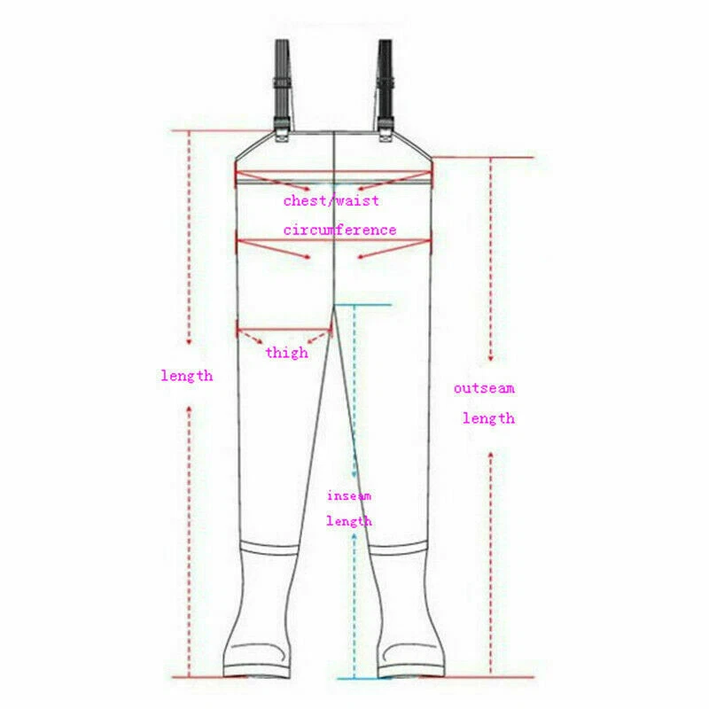 Girl PVC Chest Wader With Boots Pocket Outdoor Fishing Waterproof Pants Trousers - Image 3 of 4