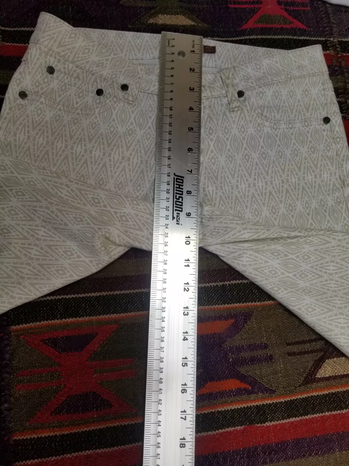 prana mid-rise printed organic cotton blend straight leg pants