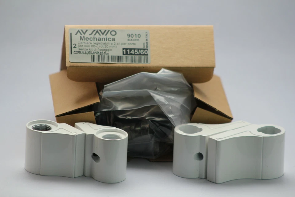 CERNIERE PORTA 2 ALI MECHANICA SAVIO ALLUMINIO NERO ARGENTO BIANCO VARI ARTICOLI - Immagine 3 di 4