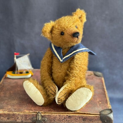 Semyon Like a vintage Mohair Teddy Bear Woodwool Brown Artist OOAK Teddy  11 in