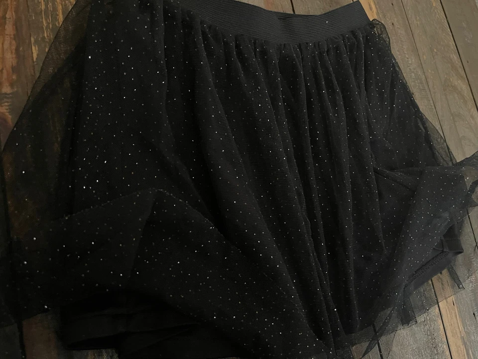 Niñas Talla 8 Negro Brillo Tutú Falda y Verde Azulado Skort  Foto 4 de 4