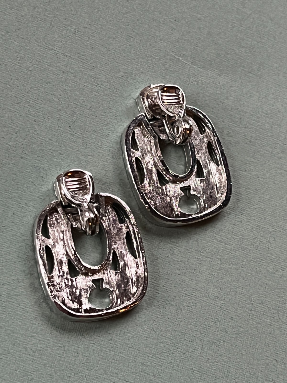 Monet Signed Cut-Out Large Rounded Rectangle Silv… - image 5