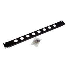 deetech Rackblende / Lochblende 1 HE mit 8 Löchern für D-Typ Einbaubuchsen