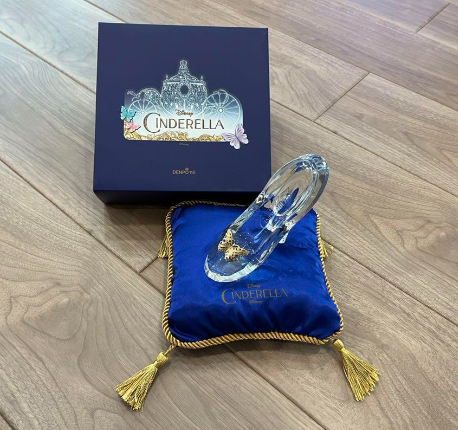 Cinderella Glass Slipper Blue Cushion Set Telegram Disney Limited