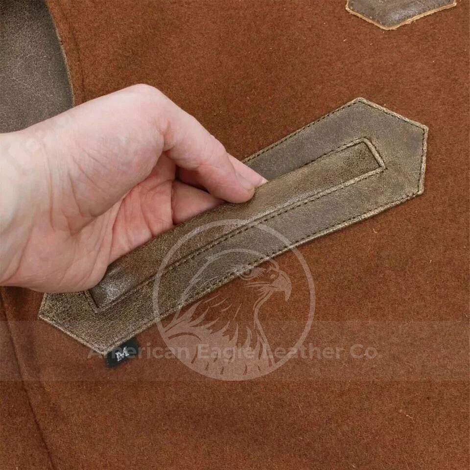 Chaleco militar vintage de cuero genuino para hombre Primera Guerra Mundial repro Jerkin del ejército británico Foto 4 de 4