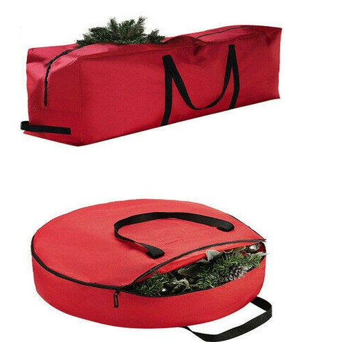 Christmas Wreath Garland Storage Bag Case Round Zipped Decoration Xmas Bag QS - Picture 24 of 26